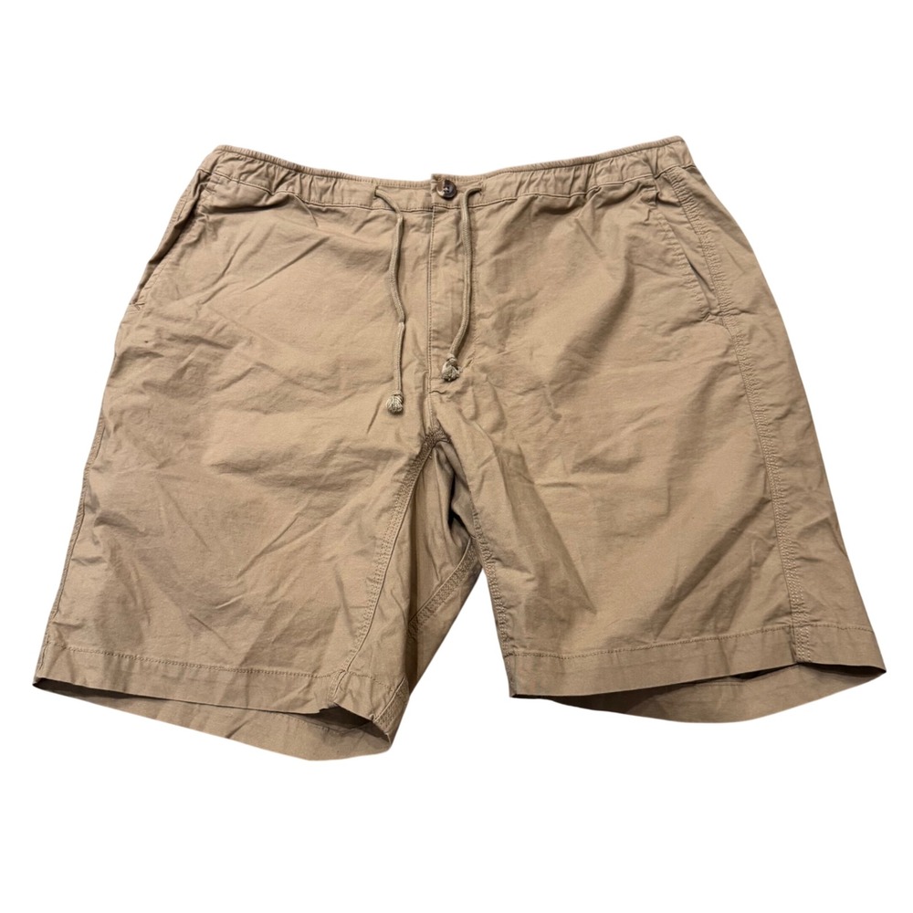 Mountain Khakis Mens XL Slim Fit Tan Cotton Stretch Drawstring Shorts